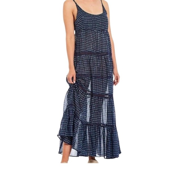 Free People Women Midnight Dance Print Sleeveless Maxi Dress Blue Size NWT - Picture 2 of 13